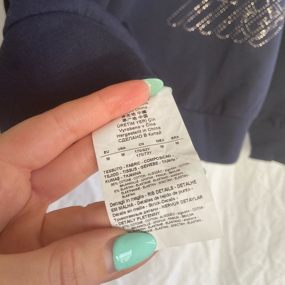 Emporio Armani EA7 Sweatshirt Hoodie Man Blue Size Medium - Picture 8 of 16